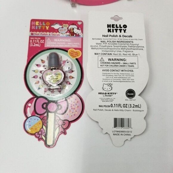 Hello Kitty Plate Plush Toy Canister Mug Nail Polish Stickers New Lot 8 - Picture 6 of 9